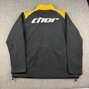Thor Fleece Jacket Full Zip Black Yellow Mens XL Motocross MX Racing Grunge Rave